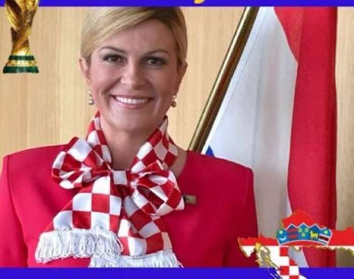 Presidentja kroate Kitarovic, uron Kroacinë për triumfin kundrejt Anglisë (Foto)