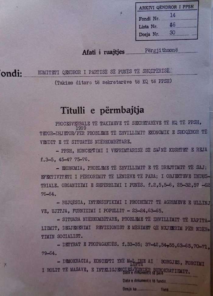 “Katovica” , Dervishi: Pse gabon Servet Pellumbi, çfarë përmban dosja nr.30