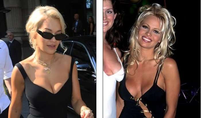 Rita Ora e sfidon imazhin e Pamela Adersonit derisa arrin në MFW (Foto)
