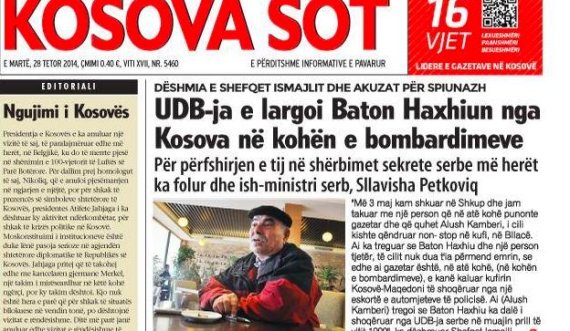 Gazeta 'KOSOVA SOT' e guximshme në luftën për liri, e paanshme në informim për 26 vjet rresht të shtetndërtimit  