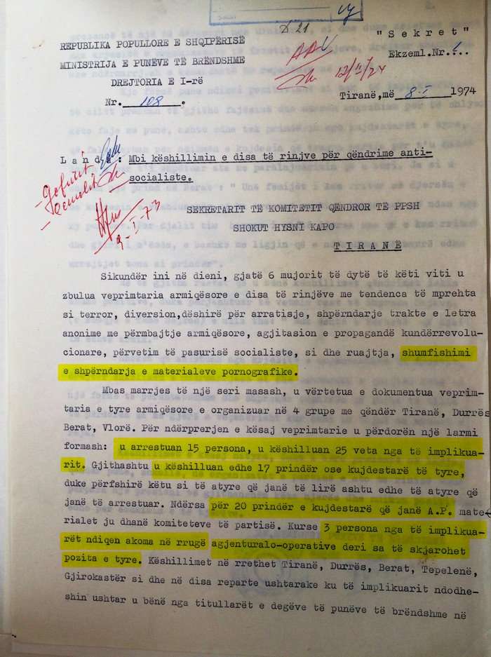 Dokumentet/ Viti 1974, koha kur 40 të rinj përndiqeshin për “veprimtari anti-socialiste”