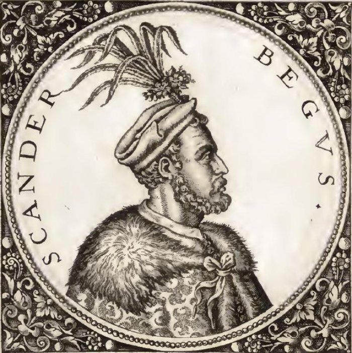 Portreti i rrallë i Gjergj Kastriotit, dhe portretet e Donikës, Hamzait, Tanush Topias dhe Moisi Golemit (Dibranit) në librin e 1596