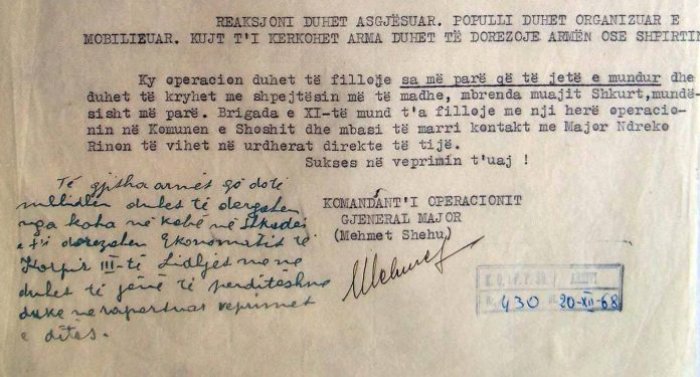 1945/ Mehmet Shehu: Kujt t’i kërkohet arma, duhet të dorëzojë armën ose shpirtin