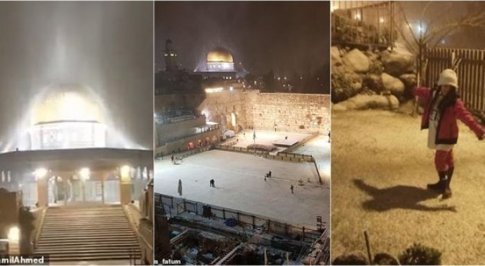 E rrallë, bora mbulon edhe Tokën e Shenjtë në Jerusalem