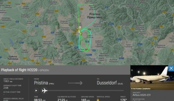 U nis drejt Dyseldorfit, pas 30 minutash fluturim, aeroplani bëri ulje emergjente në aeroportin e Prishtinës