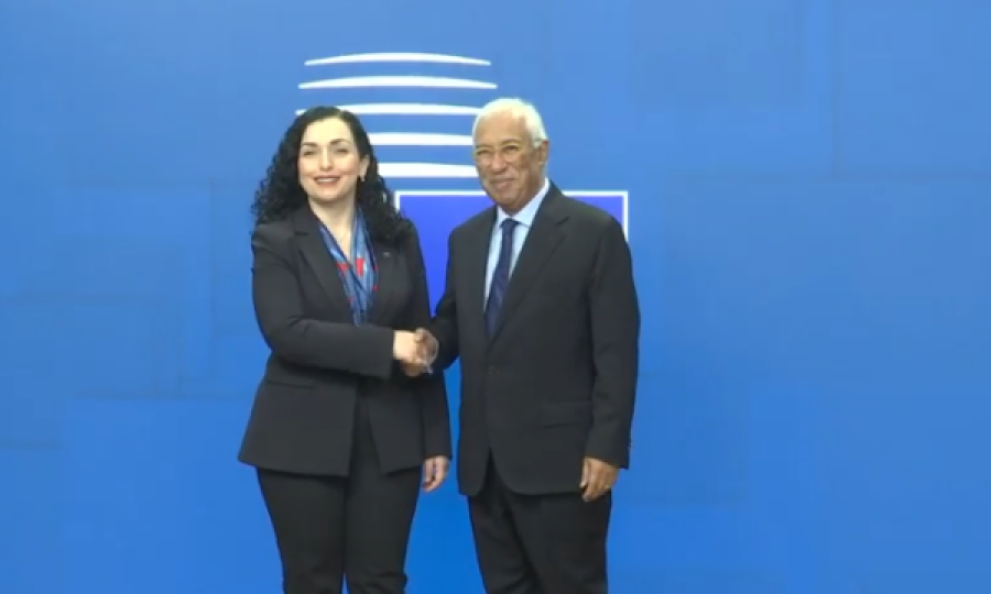 Vjosa Osmani pritet nga presidenti i Këshillit Europian