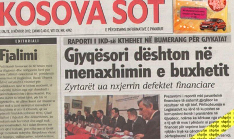 Kontributdhënia në sferën e informimit nga gazeta 'Kosova Sot', gjatë dhe pas luftës ishte dhe mbetet e padiskutueshme