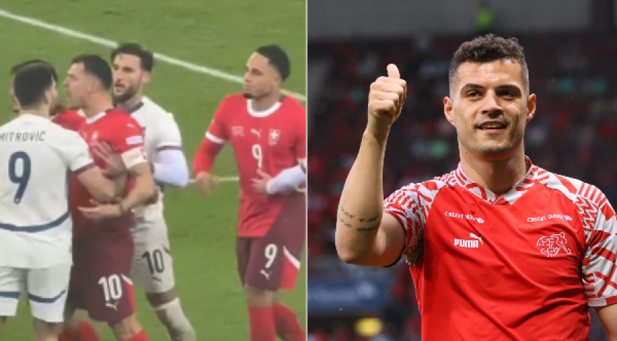 Granit Xhaka i vetëm ndaj tre lojtarëve serbë