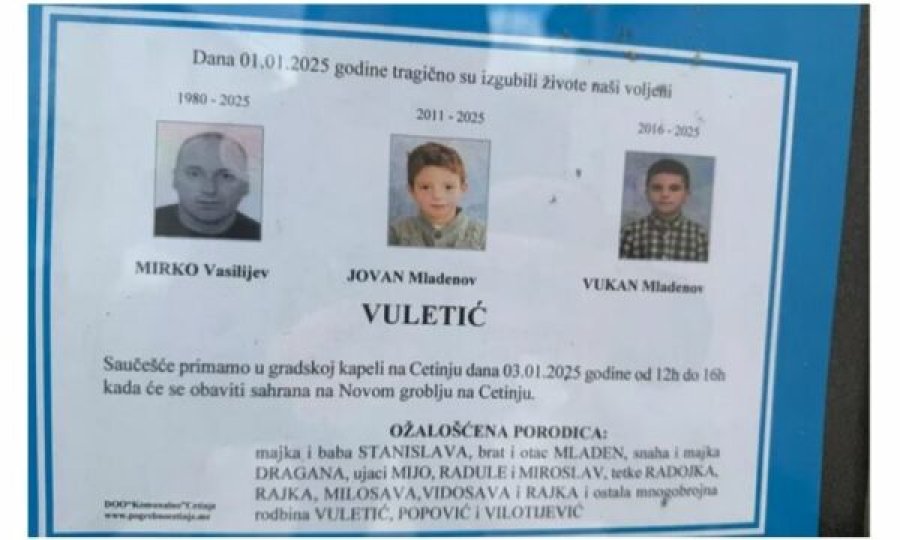 Mësohet identiteti i të vrarëve në masakrën e Cetinës, viktima më e re ishte 10 vjeç